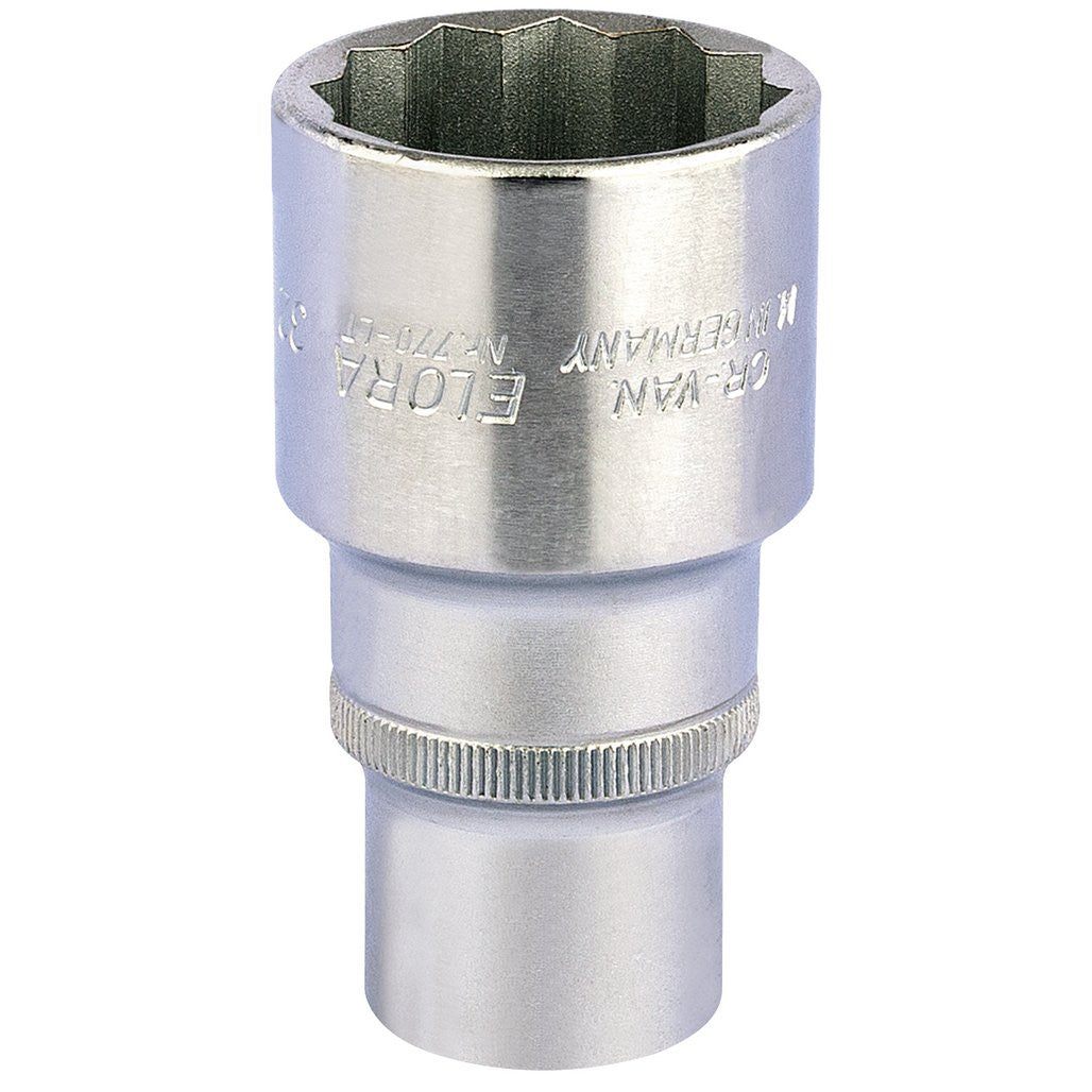 Draper Elora Deep Bi-Hexagon Socket, 1/2" Sq. Dr., 32mm  11940