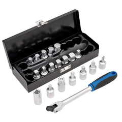 Draper Oil Drain Sump Plug Key Set, 3/8" Sq. Dr. (20 Piece) 12396