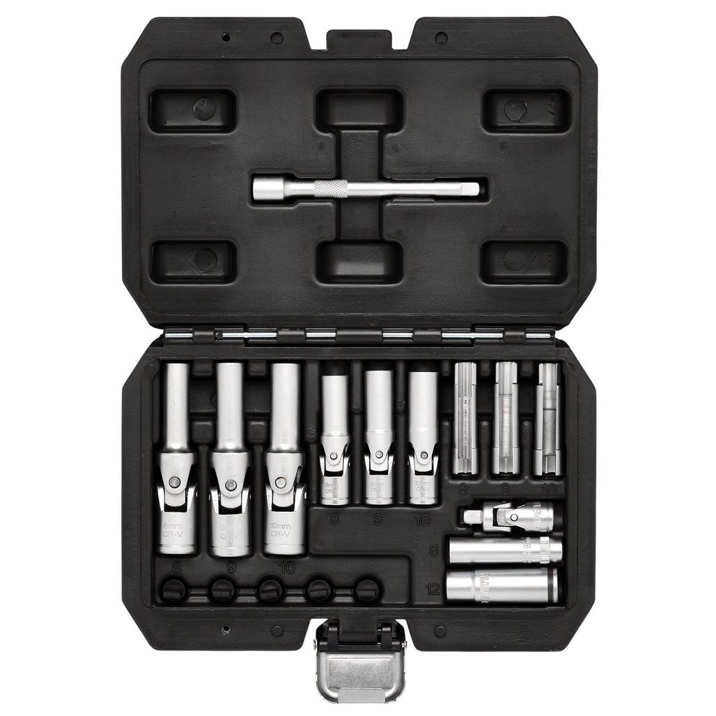 Draper Thin Wall PSG Glow Plug Socket Set, 3/8" and 1/4" Sq. Dr. (18 Piece) 12397