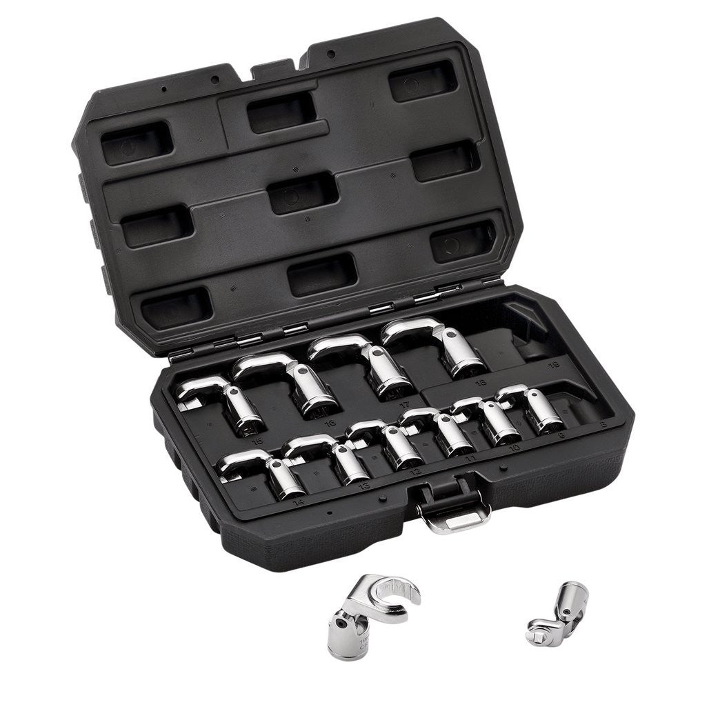 Draper Flexible Crowfoot Socket Wrench Set, 3/8" Sq. Dr. (12 Piece)  12403
