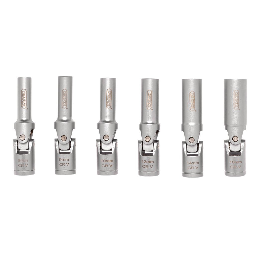 Draper Glow Plug Socket Set, 3/8" Sq. Dr. (6 Piece)  12404