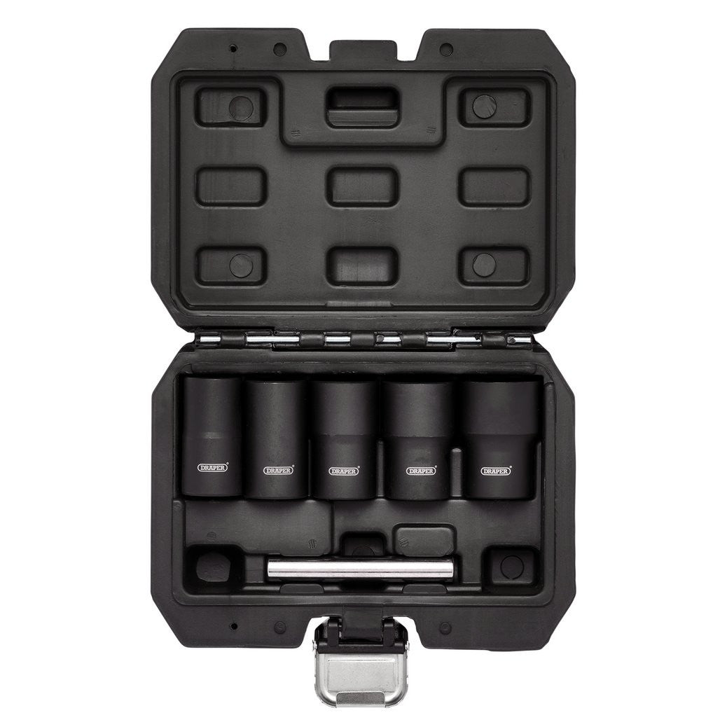 Draper Impact Wheel Nut Socket Set, 1/2" Sq. Dr. (6 Piece) 12411
