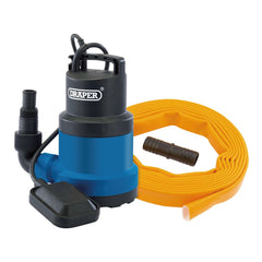 Draper 230V Submersible Clean Water Pump with Float Switch and Layflat Hose, 191L/min, 550W   12429