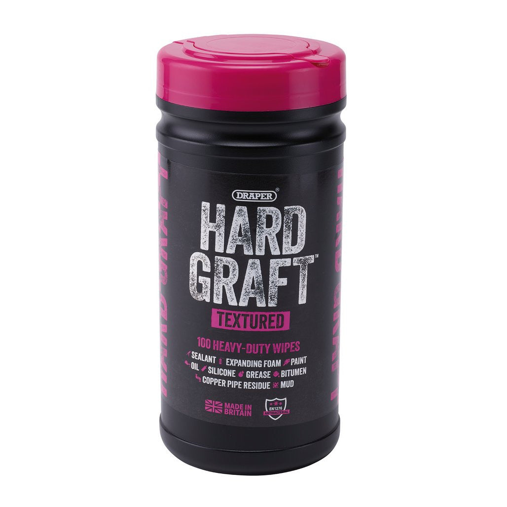 Draper Hard Graft Multipurpose Textured Wipes (Tub of 100)  12435