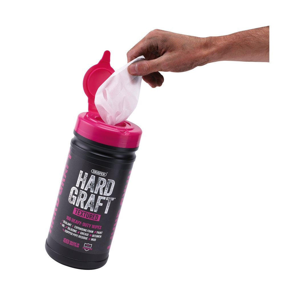 Draper Hard Graft Multipurpose Textured Wipes (Tub of 100)  12435