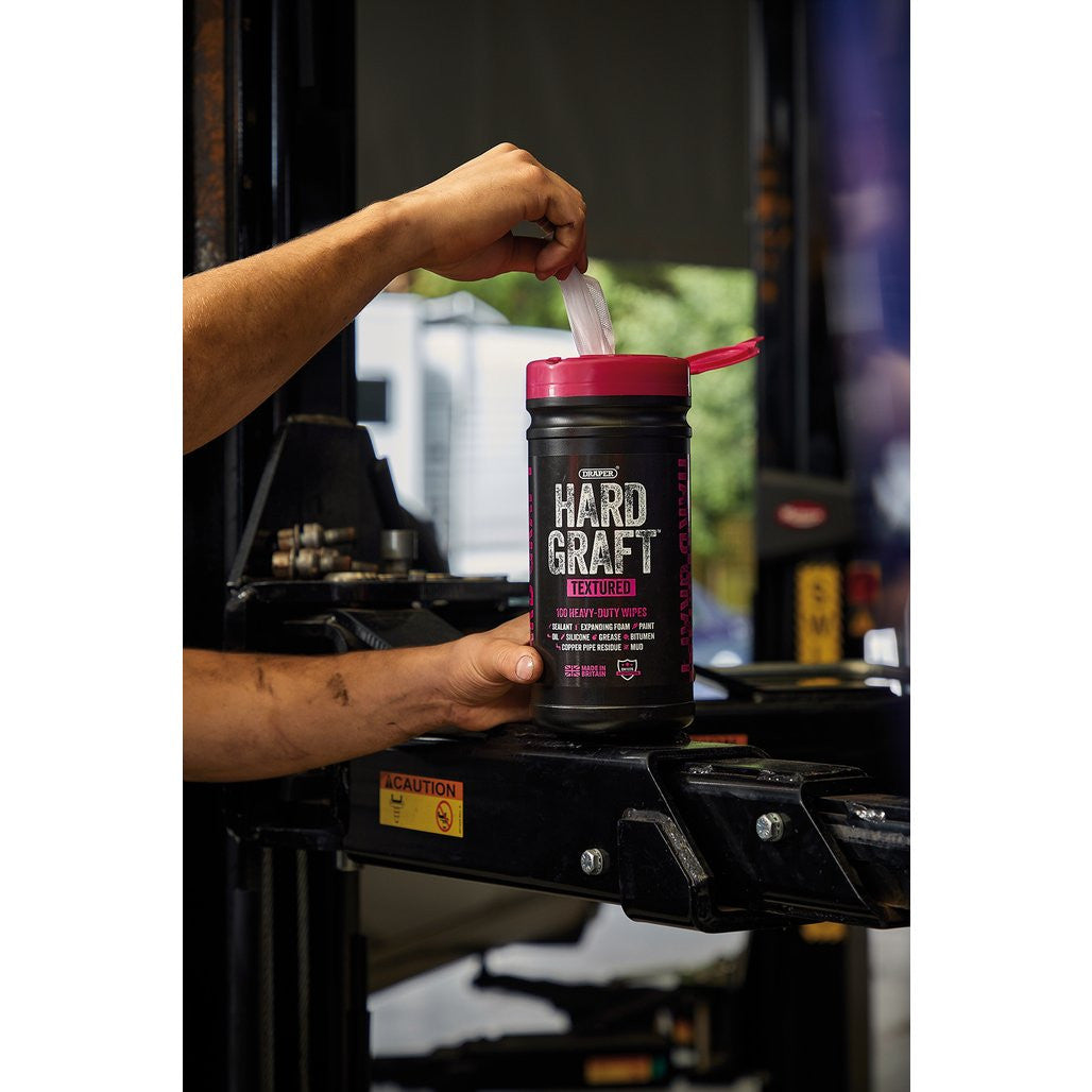 Draper Hard Graft Multipurpose Textured Wipes (Tub of 100)  12435
