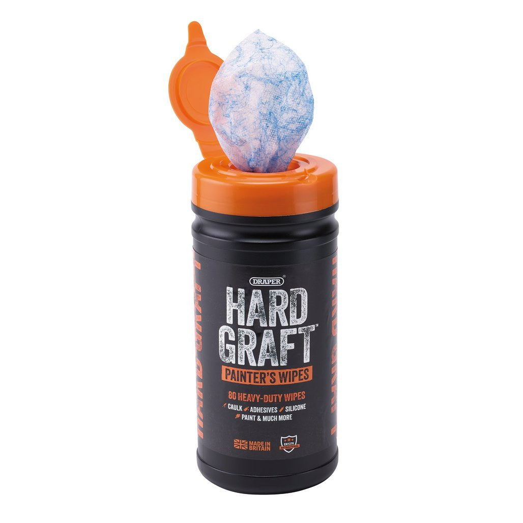Draper Hard Graft Painters Wipes (Tub of 80)  12439