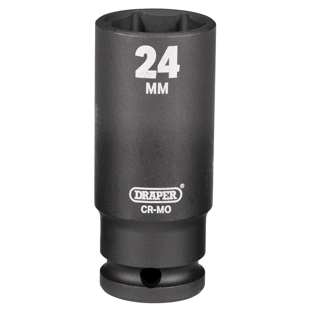 Draper HI-TORQ® Deep Impact Socket, 1/2" Sq. Dr., 24mm  12746
