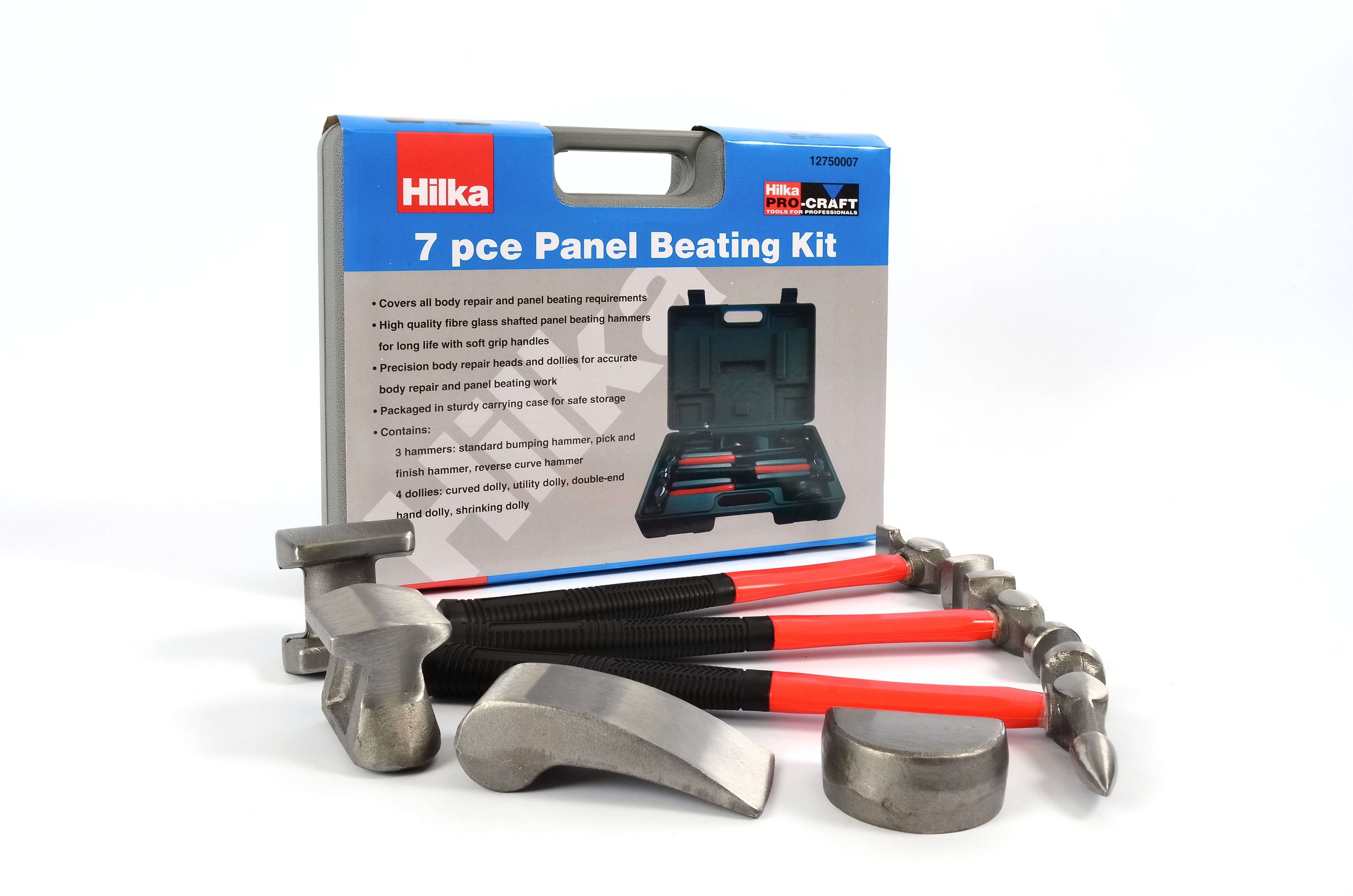 Hilka 7 pce Panel Beating Kit 12750007