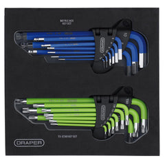 Draper TX-STAR® Metric Ball End Hex Key Sets in Storage Tray (18 Piece)  12823