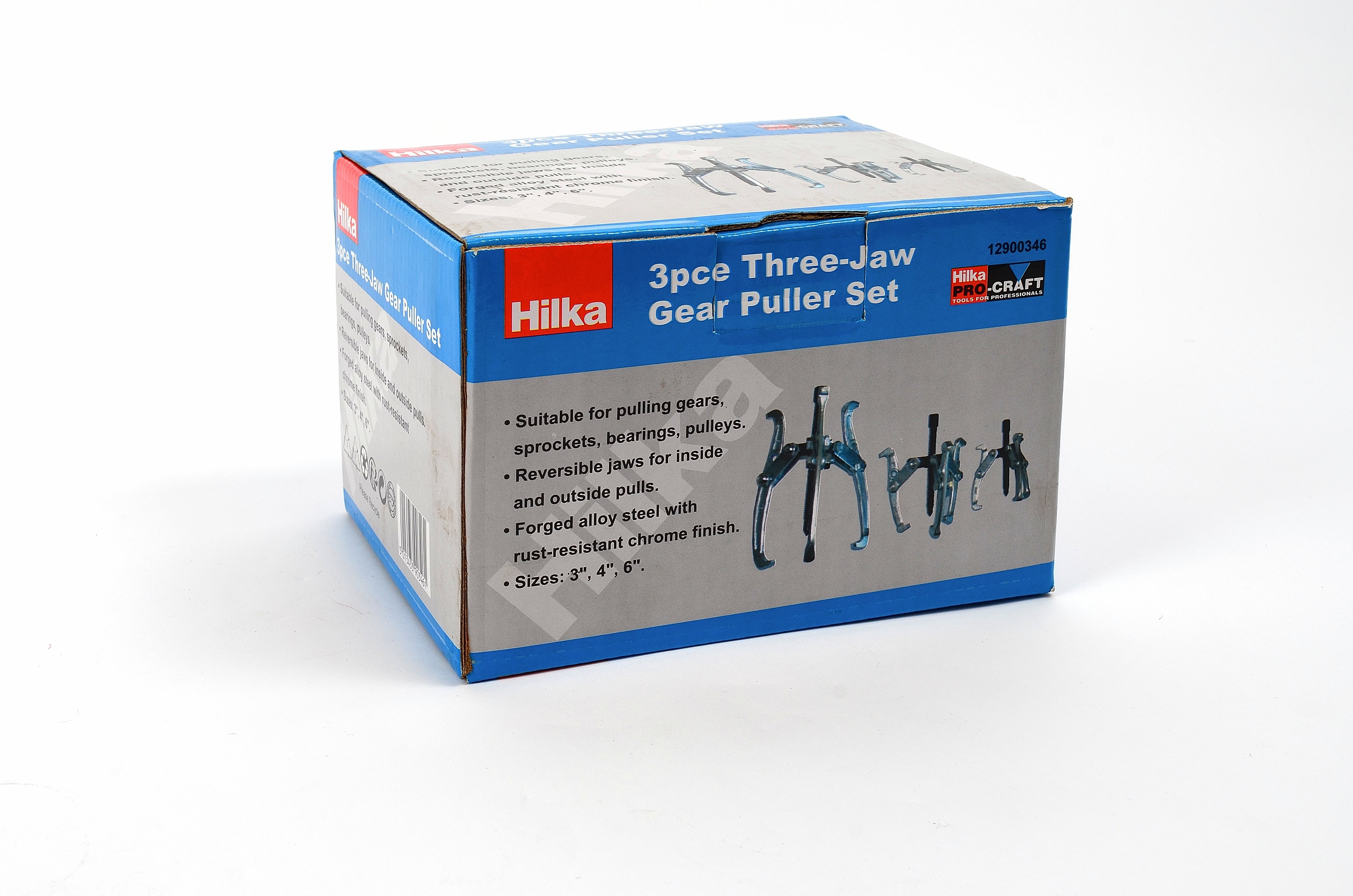 Hilka 3 pce Three Jaw Gear Pullers 3" 4" 6" 12900346