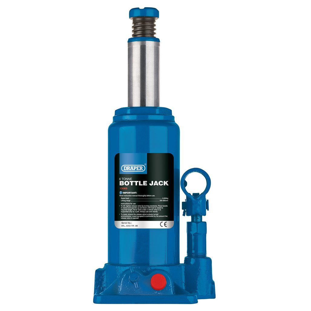 Draper Hydraulic Bottle Jack, 6 Tonne 13069