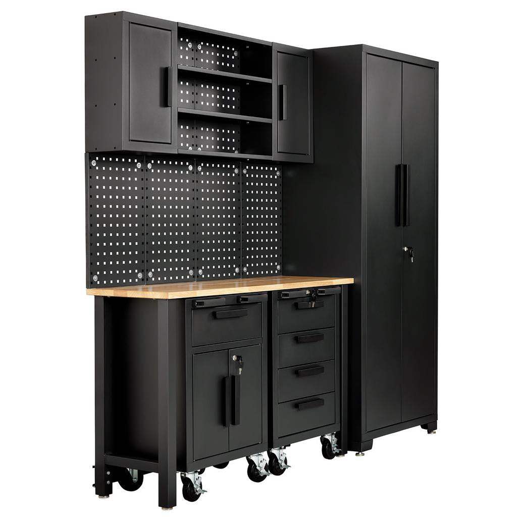Draper Single Garage Workstation with Roller Cabinets 13269