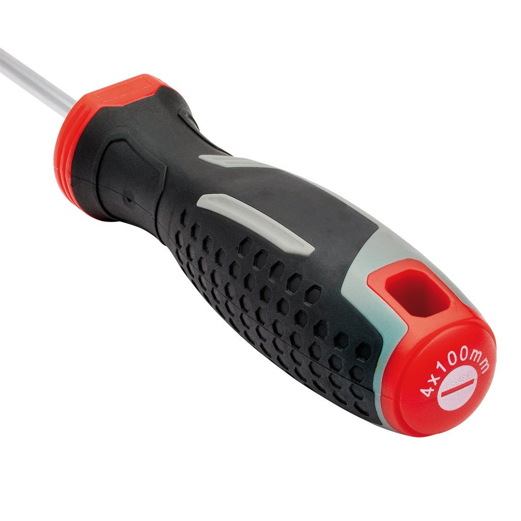 Draper Slotted Parallel Soft Grip Screwdriver, SL4 x 100mm  13387