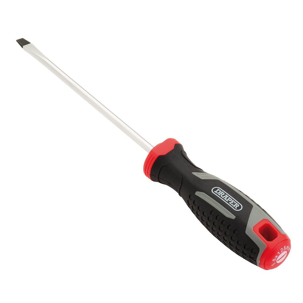 Draper Slotted Soft Grip Screwdriver, SL5.5 x 125mm  13388