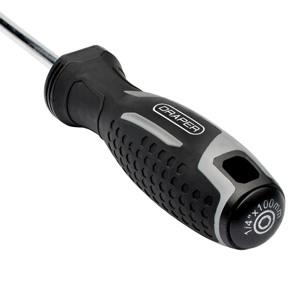 Draper Soft Grip Magnetic Screwdriver Bit Holder, 1/4" x 100mm  13427