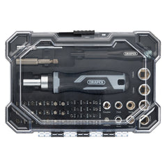 Draper Soft Grip Ratchet Screwdriver and Bit Set (55 Piece)  13442