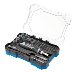 Draper Soft Grip Ratchet Screwdriver and Bit Set (55 Piece)  13442