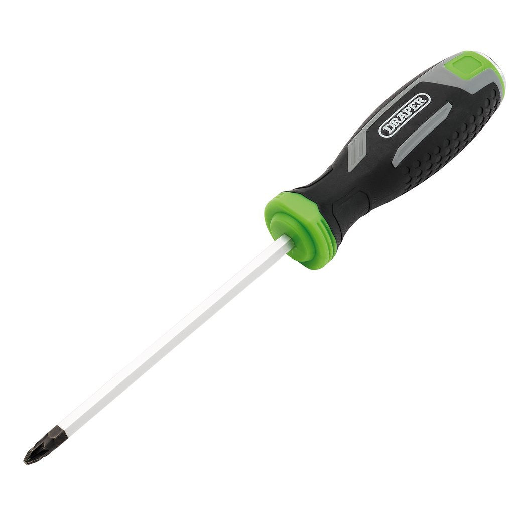 Draper Pound Thru Pozi Soft Grip Screwdriver, PZ2 x 125mm  13452