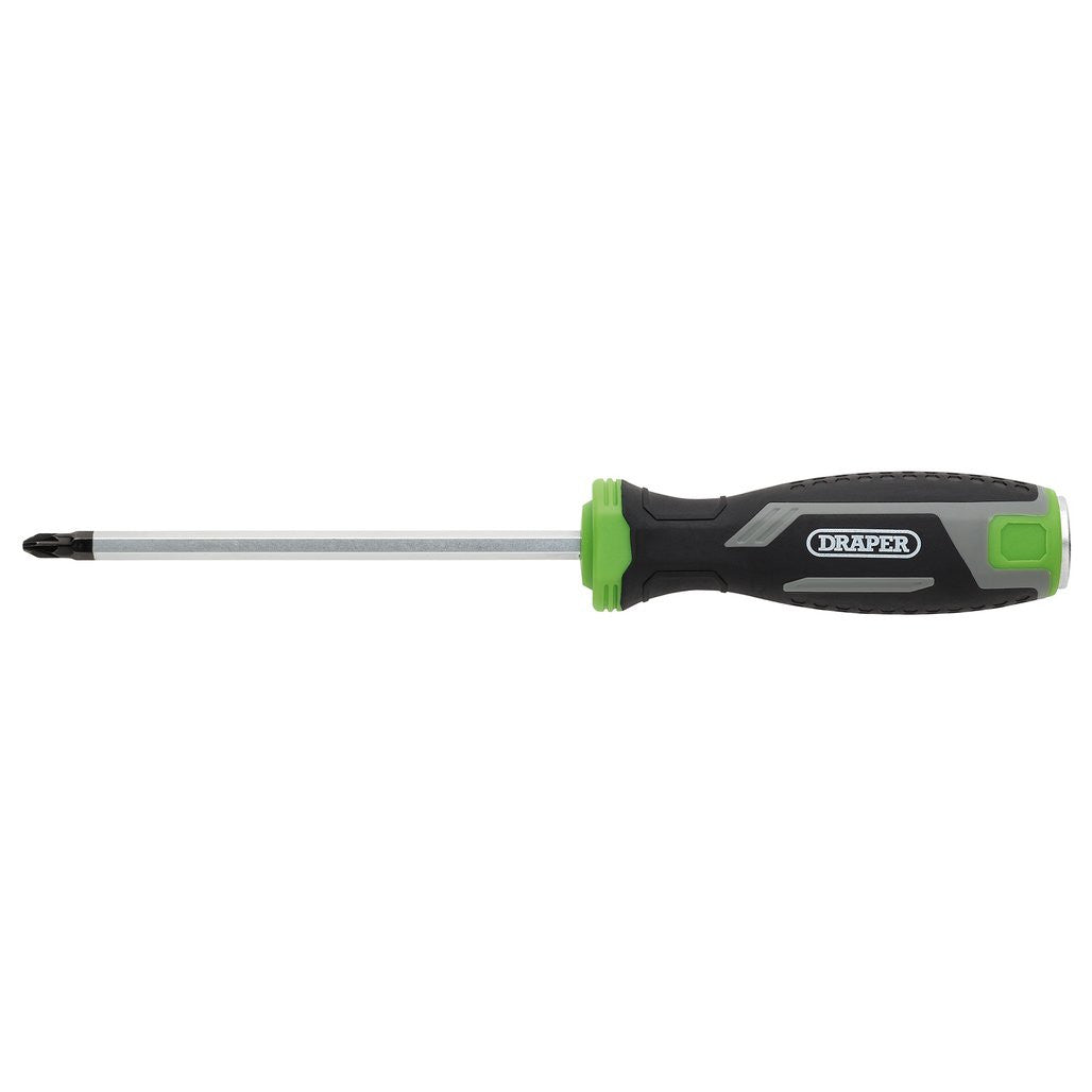 Draper Pound Thru Pozi Soft Grip Screwdriver, PZ2 x 125mm  13452