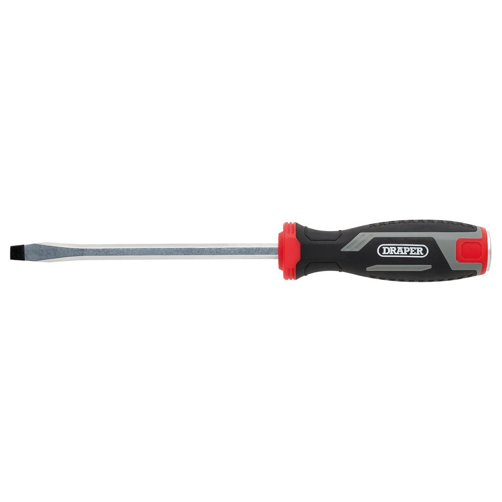 Draper Pound Thru Slotted Soft Grip Screwdriver, SL8 x 150mm  13478