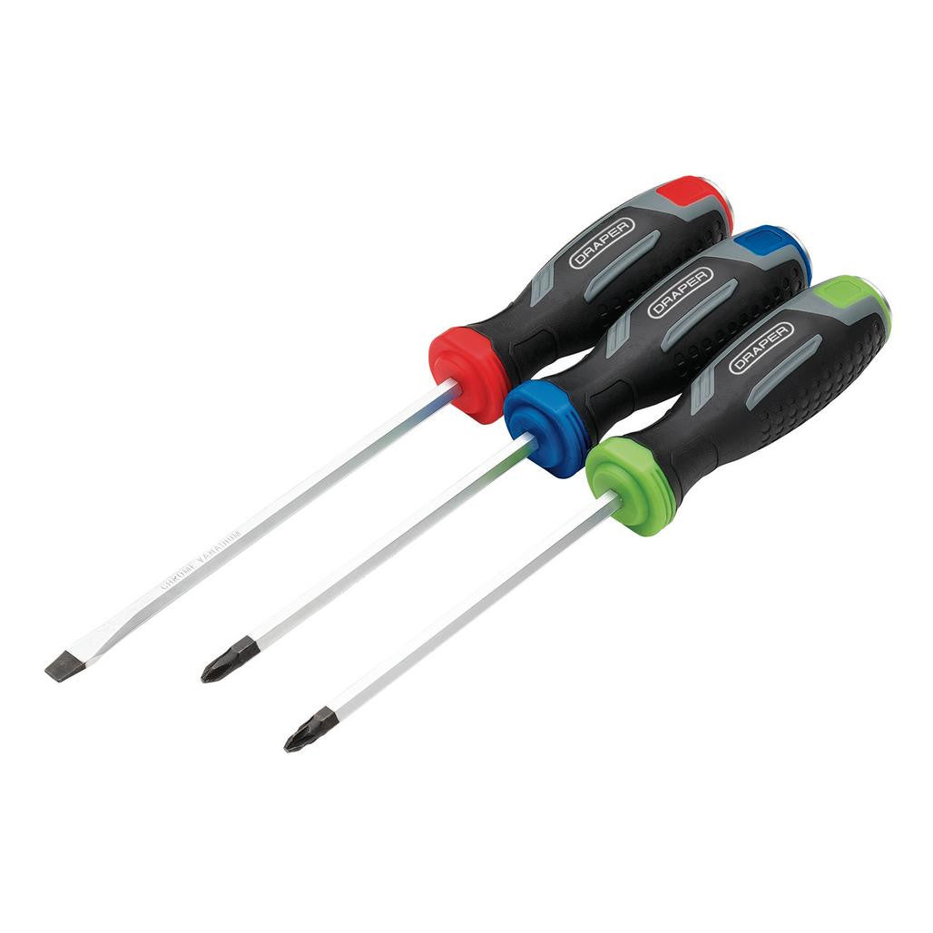 Draper Pound Thru Soft Grip Screwdriver Set (3 Piece)   13486