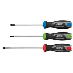 Draper Pound Thru Soft Grip Screwdriver Set (3 Piece)   13486