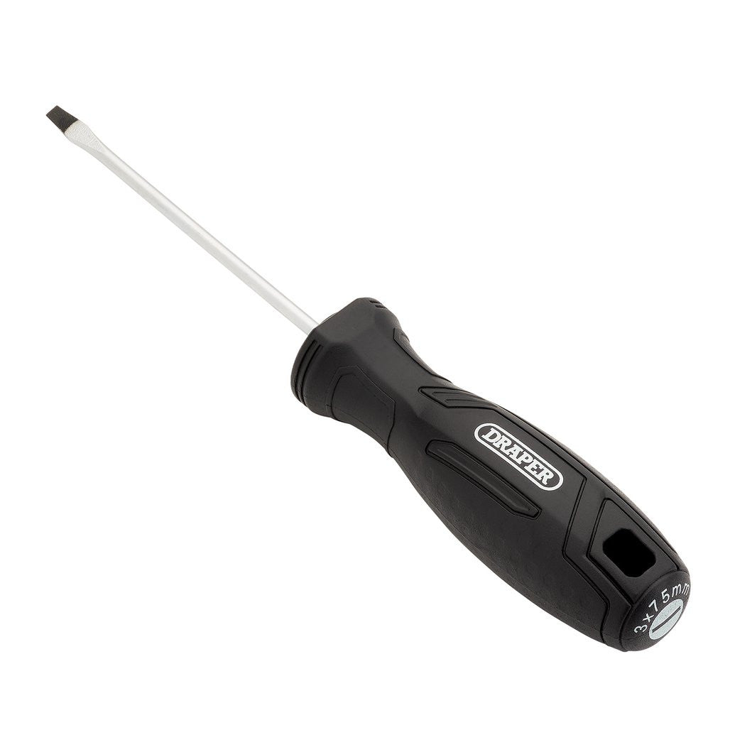 Draper Slotted Hard Grip Screwdriver, 3 x 75mm  13529