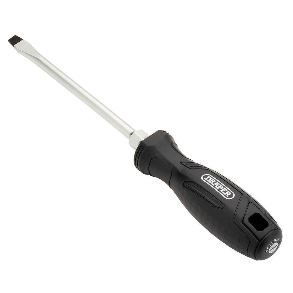 Draper Slotted Hard Grip Screwdriver, 8 x 150mm  13552