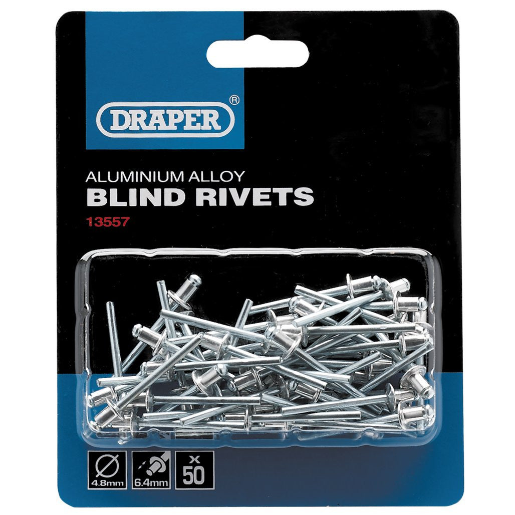 Draper Blind Rivets, 4.8 x 6.4mm (50 Piece)  13557