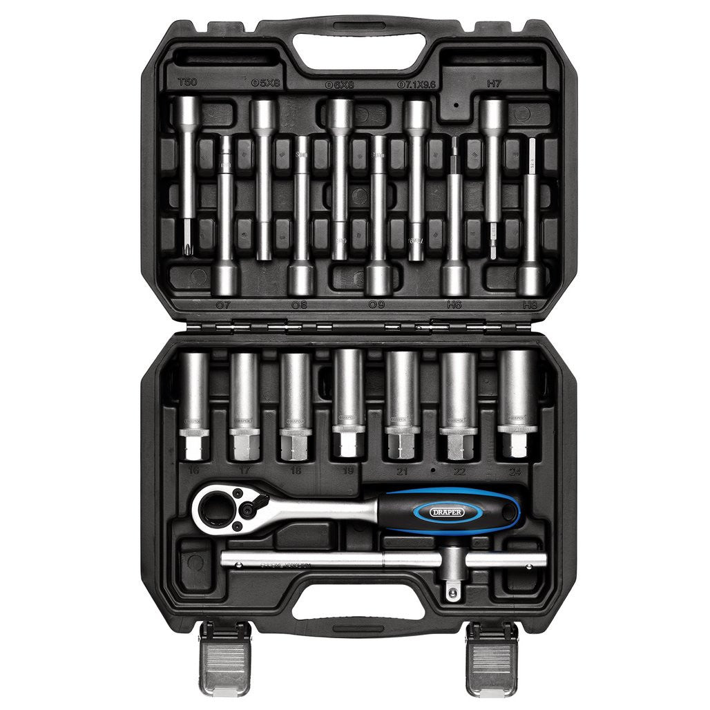 Draper Shock Absorber Strut Nut Kit, 1/2" Sq. Dr. (19 Piece) 13604