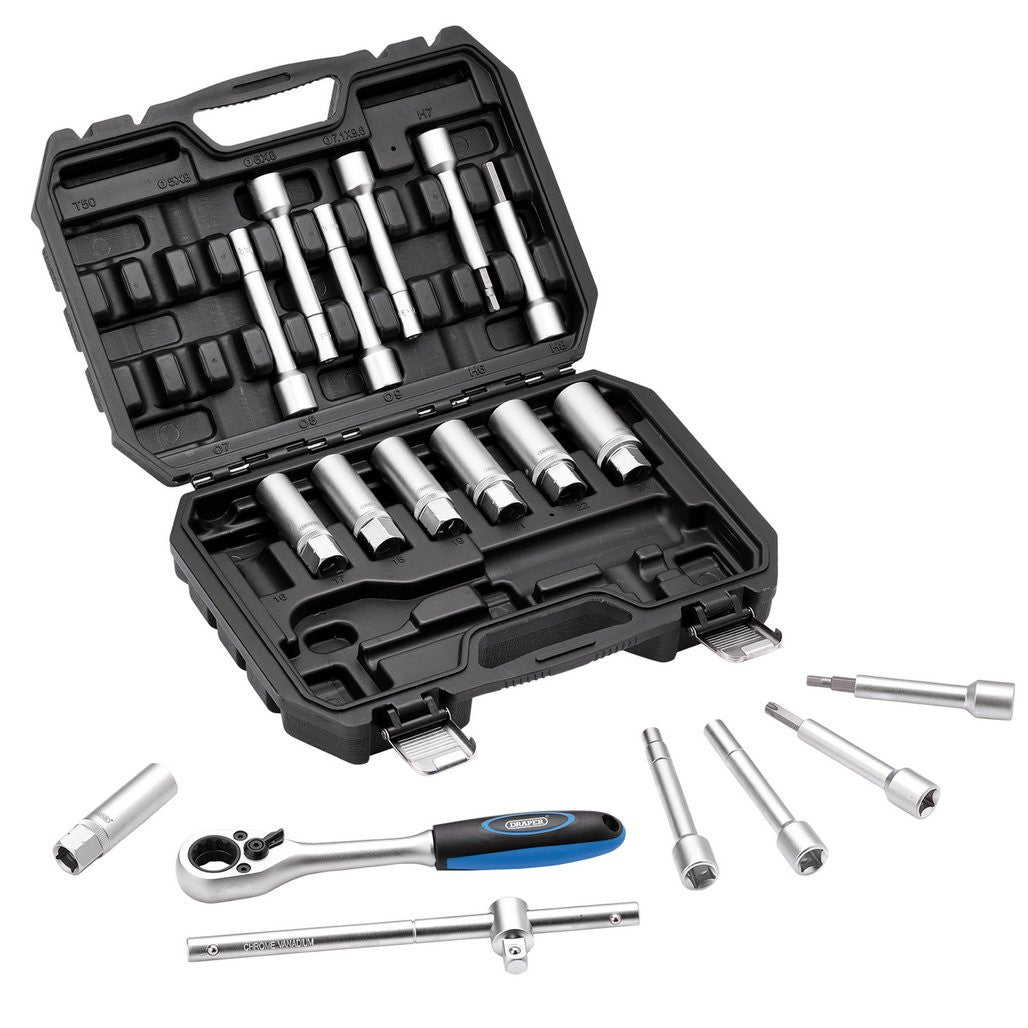 Draper Shock Absorber Strut Nut Kit, 1/2" Sq. Dr. (19 Piece) 13604