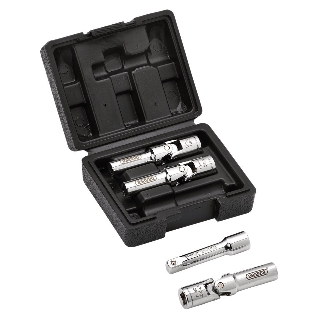Draper Glow Plug Socket Set, 3/8" Sq. Dr. (4 Piece)  13605