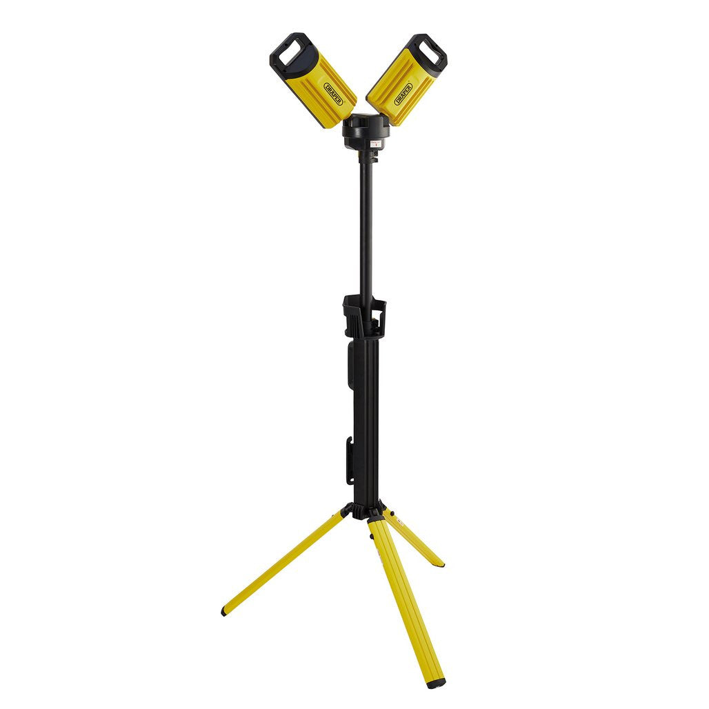 Draper 230V SMD LED Rechargeable Tripod Site Light, 50W, 5000 Lumens, Charging Adaptor Supplied  13885