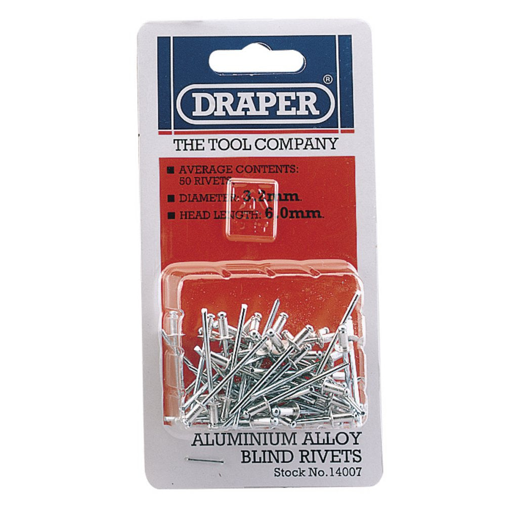 Draper Blind Rivets, 3.2 x 5.2mm (50 Piece)  14007