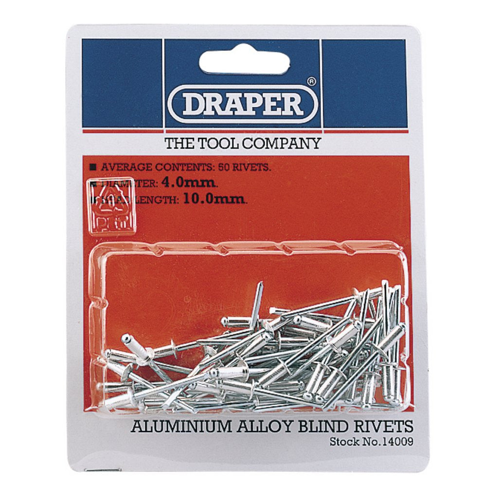 Draper Blind Rivets, 4 x 10mm (50 Piece)  14009