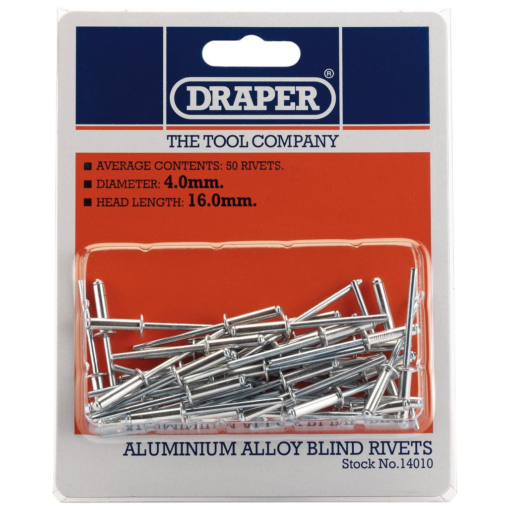 Draper Blind Rivets, 4 x 15.8mm (50 Piece)  14010