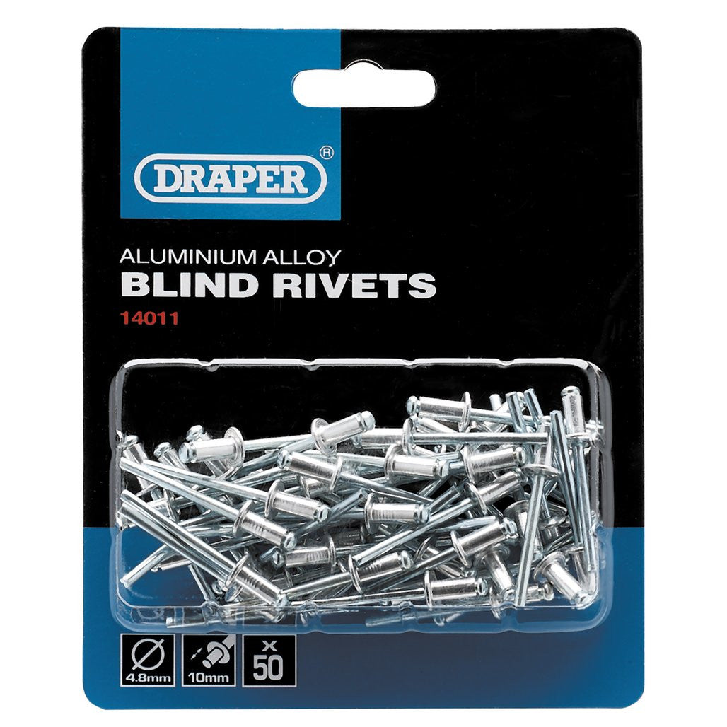 Draper Blind Rivets, 4.8 x 10mm (50 Piece)  14011