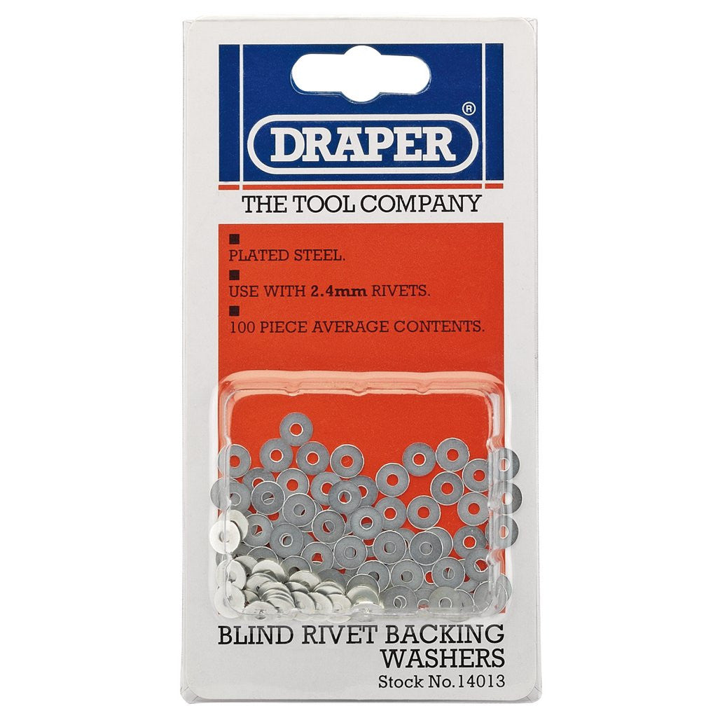 Draper Rivet Backing Washers, 2.4mm (100 Piece)  14013
