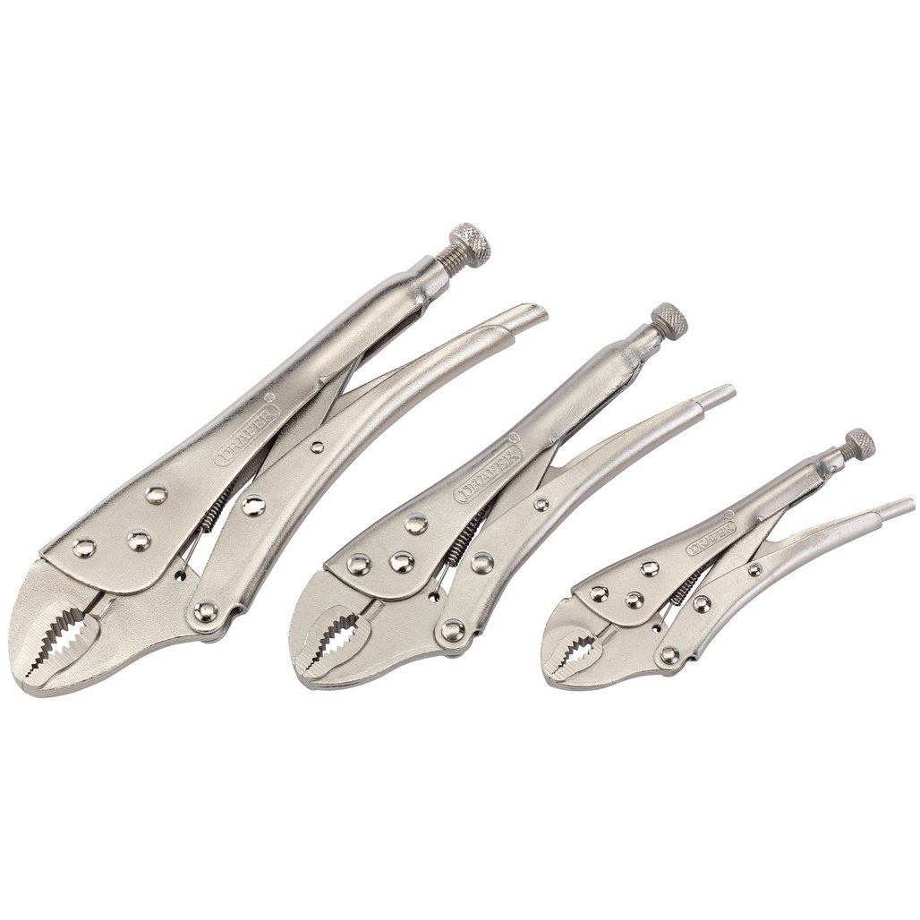 Draper Curved Jaw Self Grip Pliers Set (3 Piece)  14040