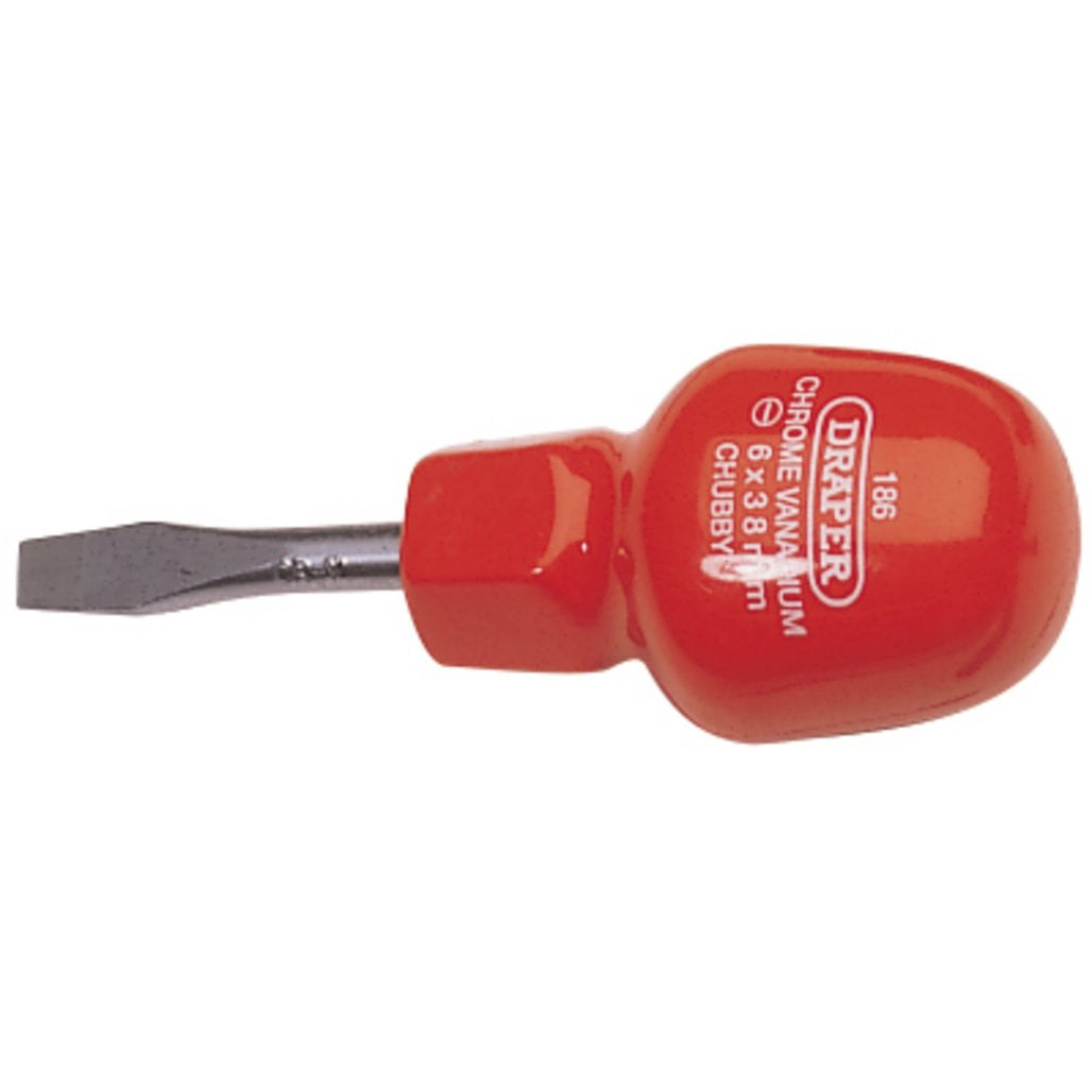 Draper Plain Slot Cabinet Pattern Chubby Screwdriver, 6 x 38mm  14095