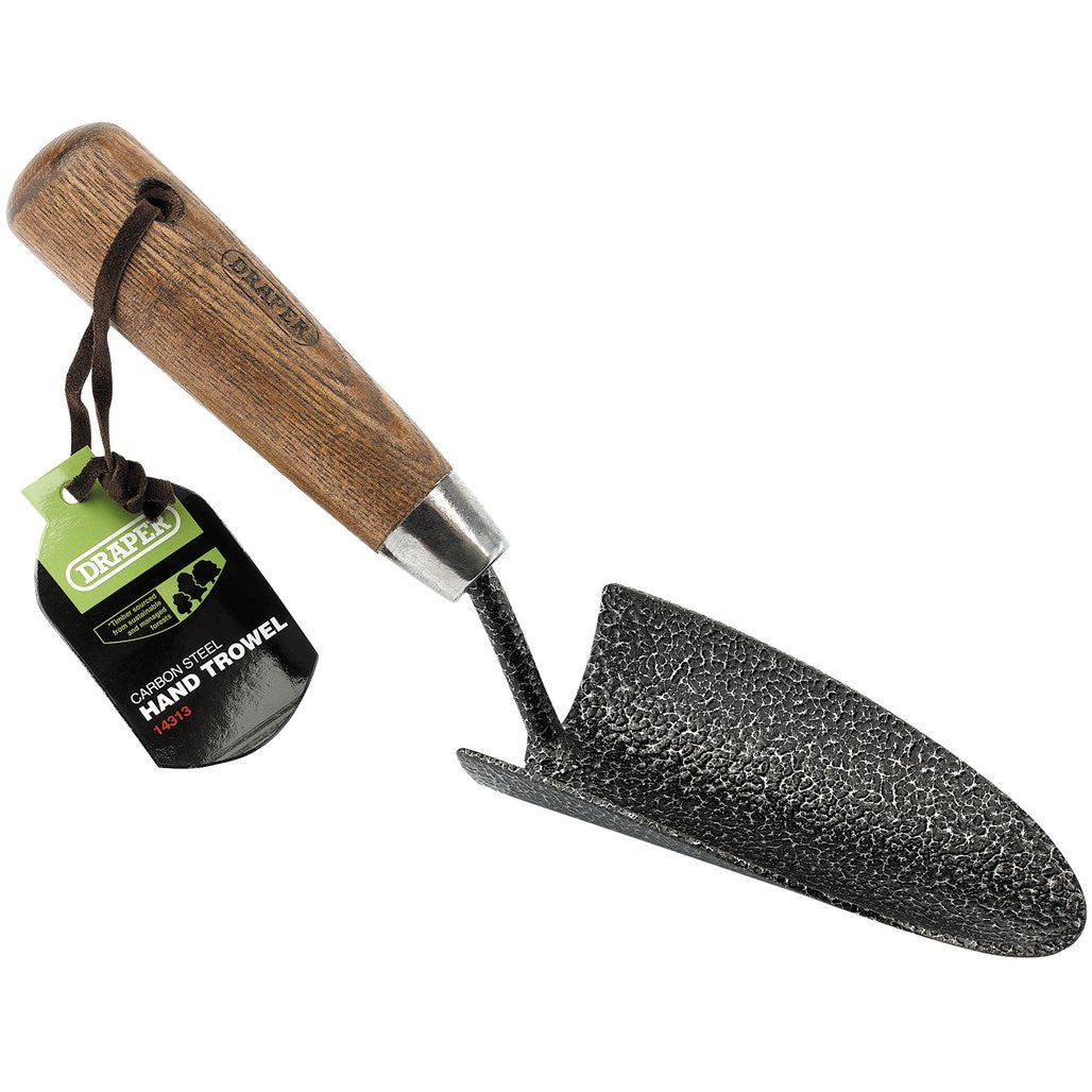 Draper Carbon Steel Heavy Duty Hand Trowel with Ash Handle, 125mm  14313