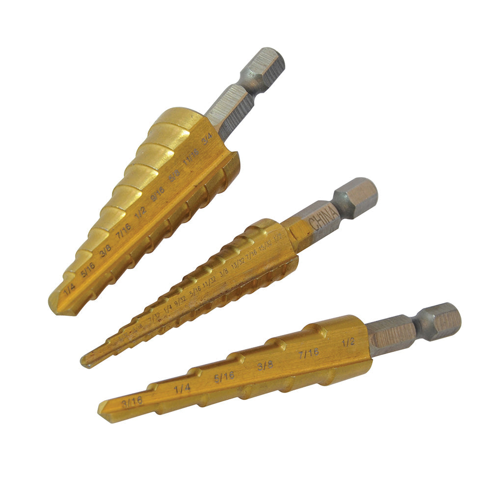 Silverline Titanium-Coated HSS Step Drill Set 3pce 151206