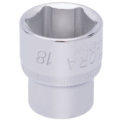 Draper Elora Hexagon Socket, 3/8" Sq. Dr., 18mm  15235