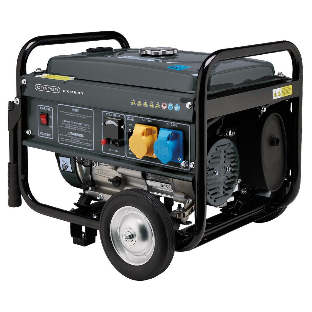 Draper Expert Petrol Generator with Wheels, 2000W   16066