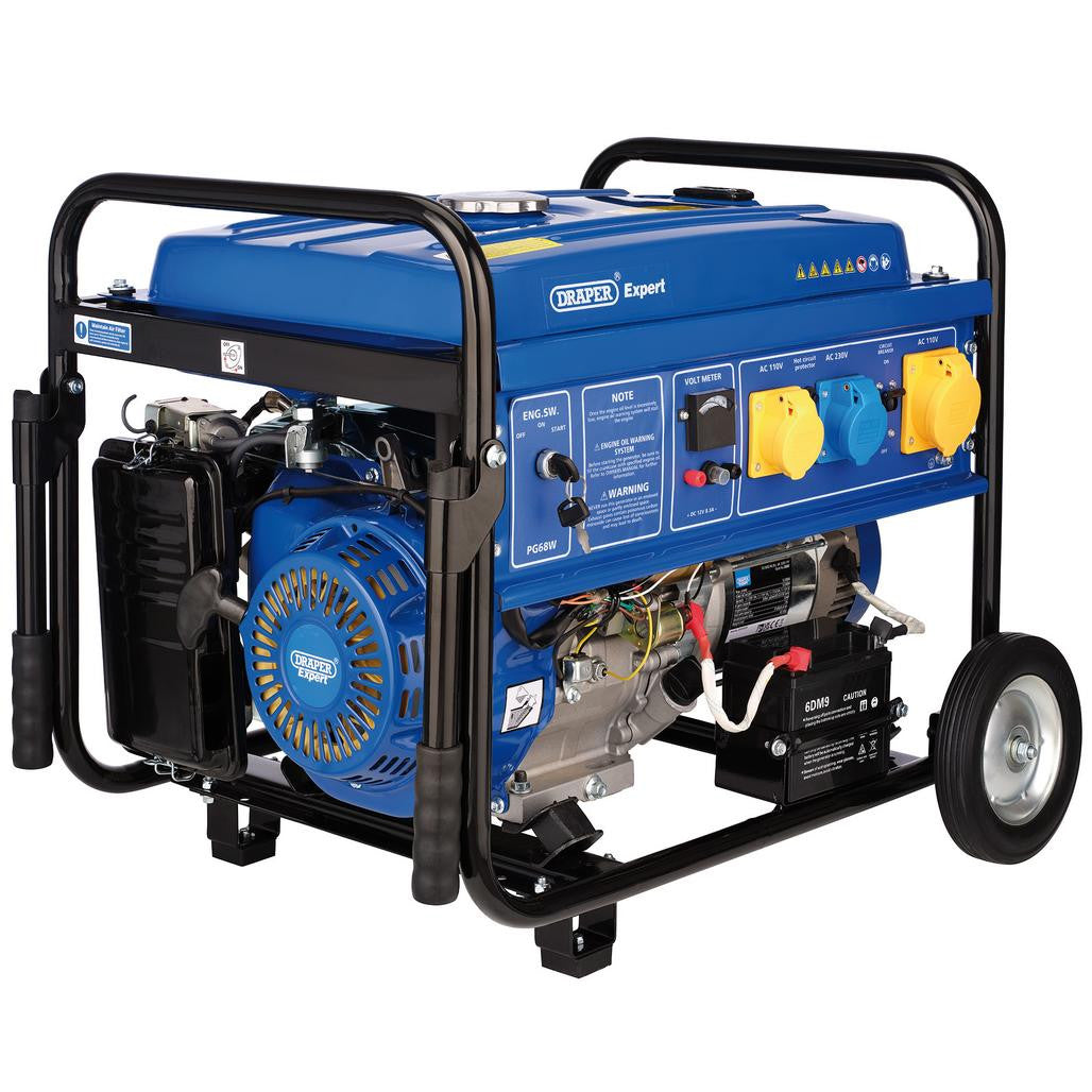 Draper Expert Petrol Generator with Wheels, 6000W  16143