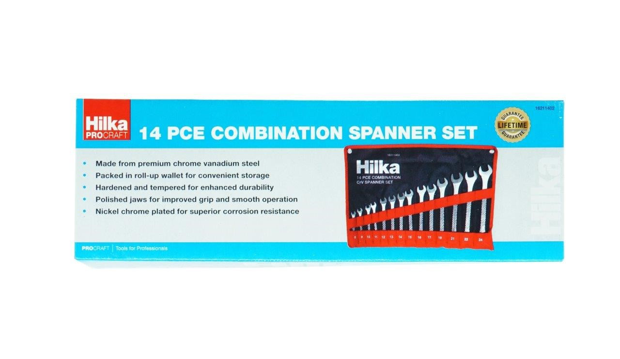 Hilka 14 pce Combination Spanner Set in Pouch Metric 16211402