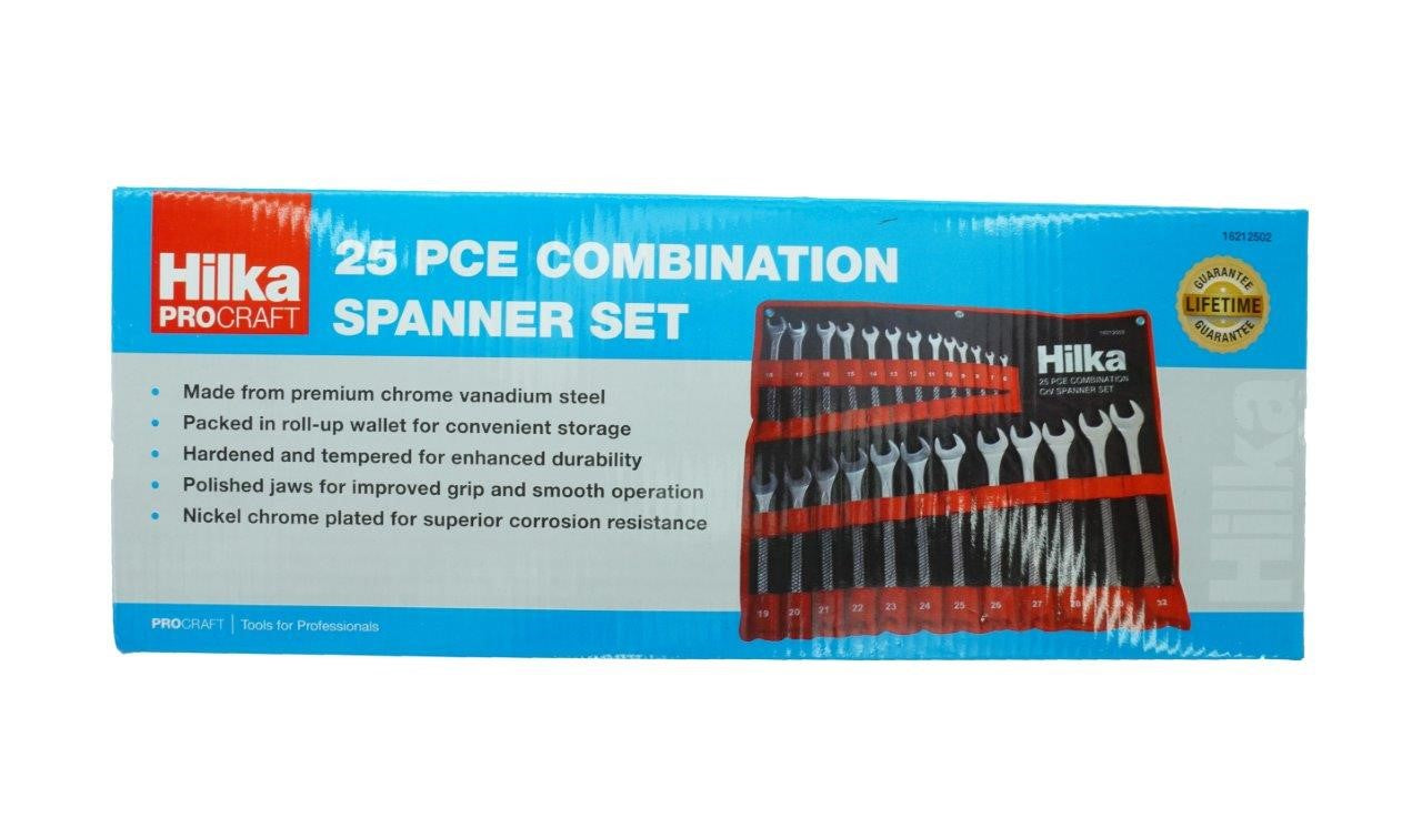 Hilka 25 pce Combination Spanner Set in Pouch Metric 16212502