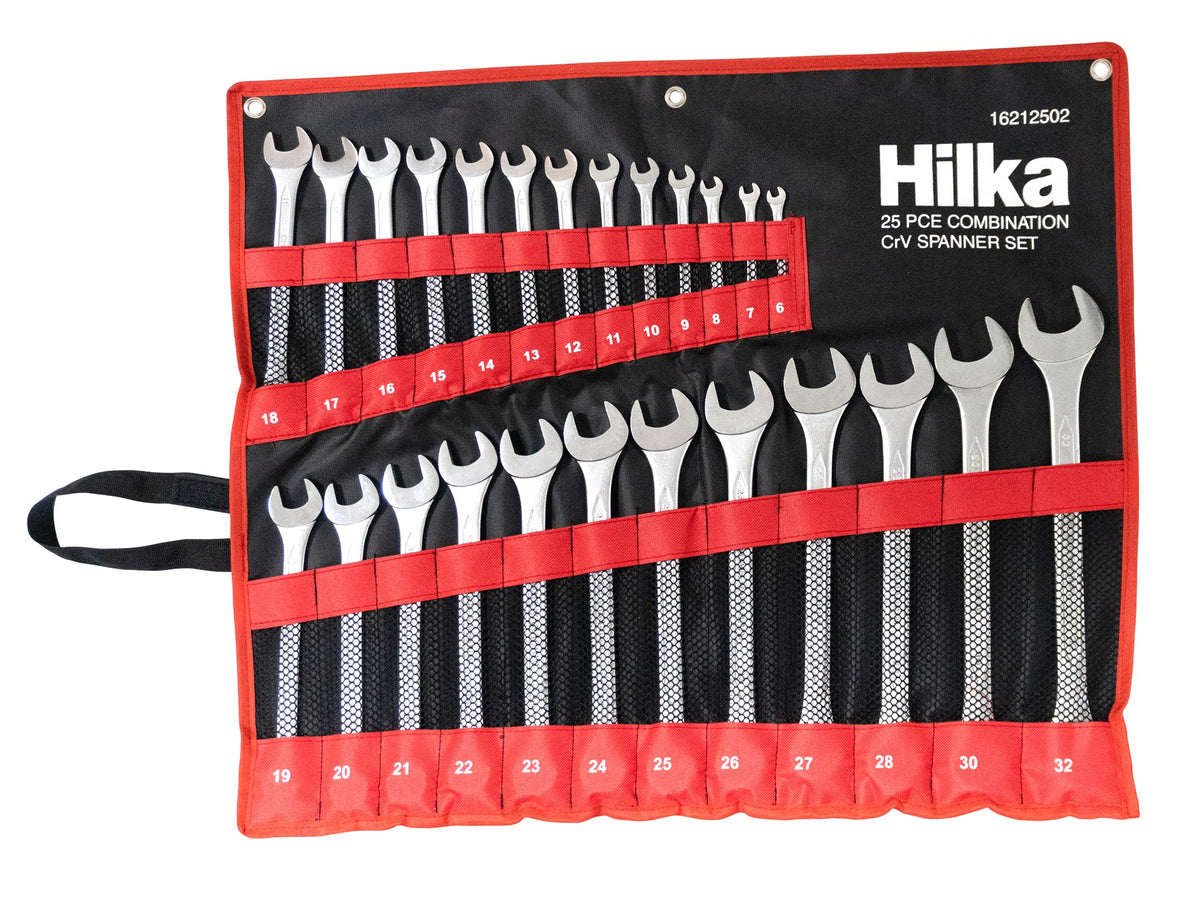 Hilka 25 pce Combination Spanner Set in Pouch Metric 16212502