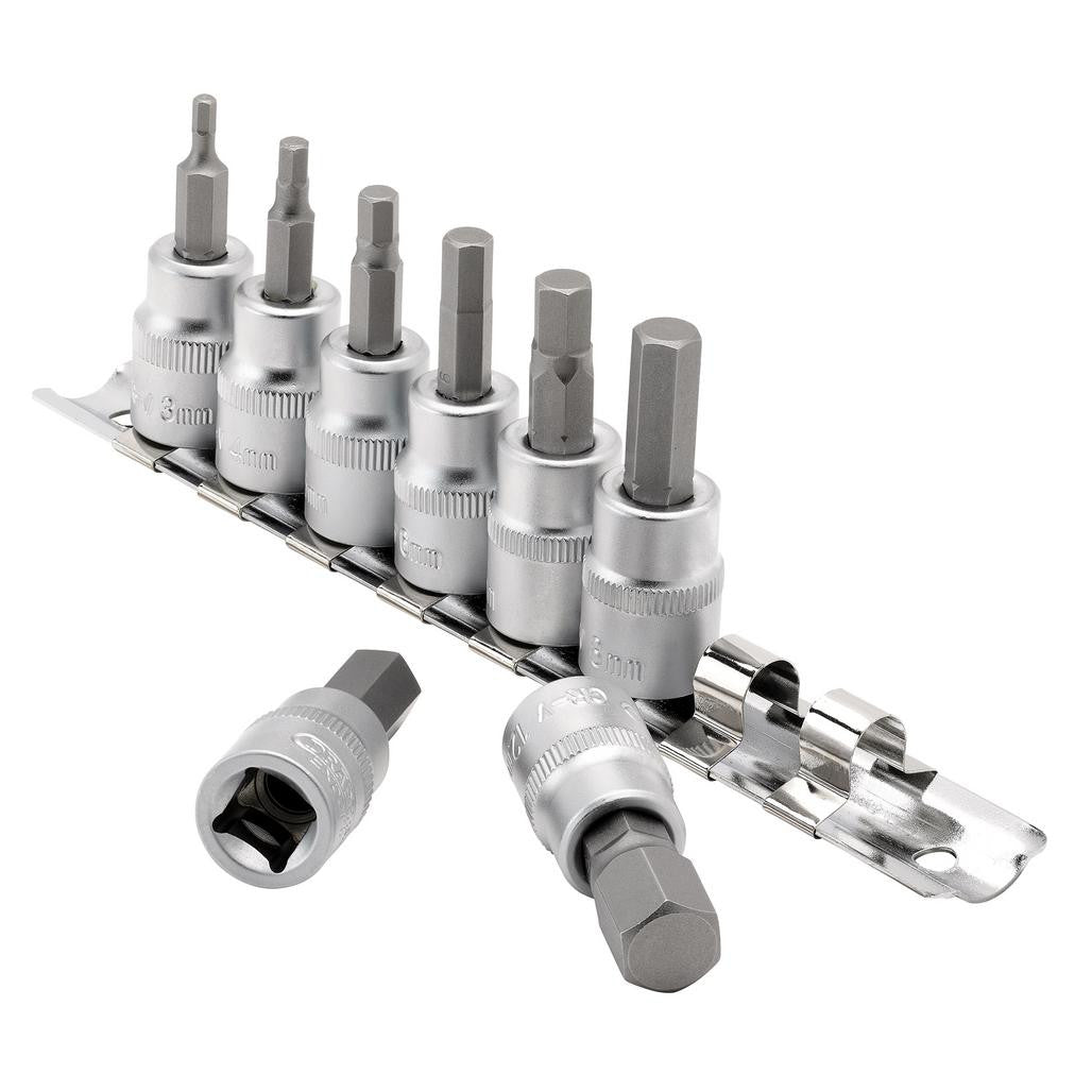 Draper Expert Metric Hex. Socket Bit Set, 3/8" Sq. Dr., 48mm (8 Piece)  16285